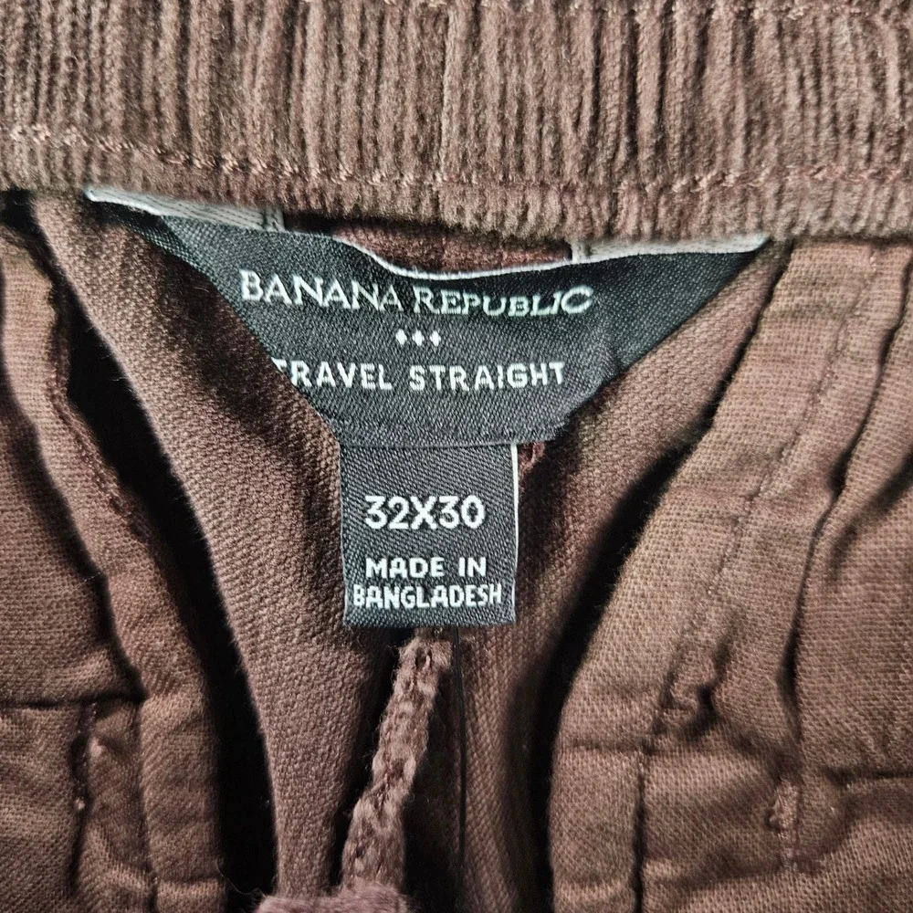 Banana Republic Mens Travel Straight Corduroy Pants Brown 32x30 NEW NWT